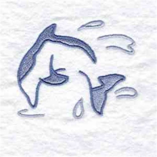 Picture of Dolphin Outline Machine Embroidery Design