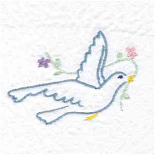 Dove Outline Machine Embroidery Design