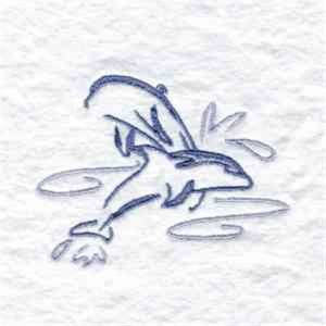Picture of Dolphins Outline Machine Embroidery Design