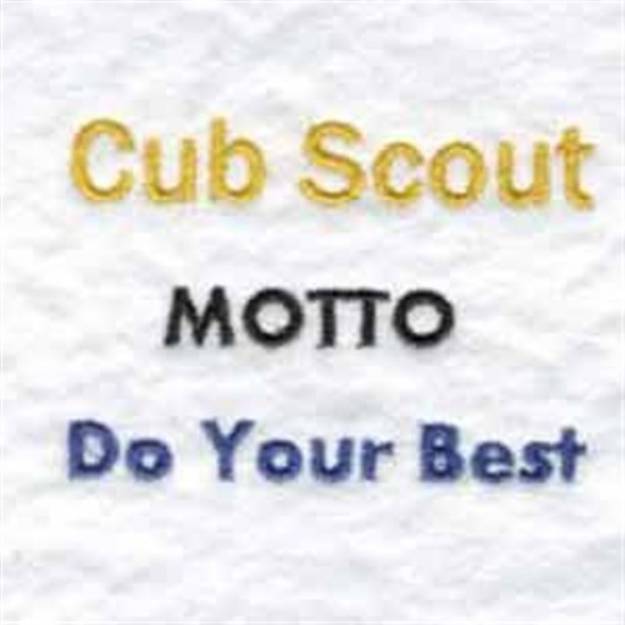 Picture of Cub Scout Motto Machine Embroidery Design