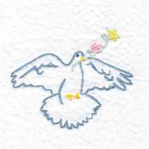 Picture of RW Dove Floral Machine Embroidery Design