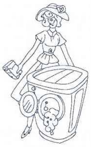 Picture of Wash Day Lady Machine Embroidery Design
