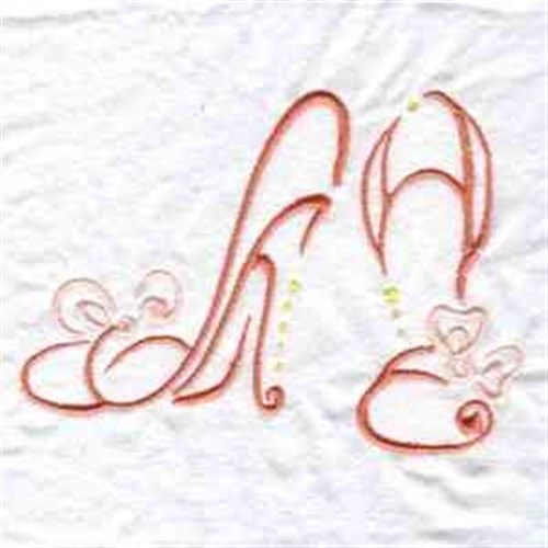 Redwork Shoes Machine Embroidery Design
