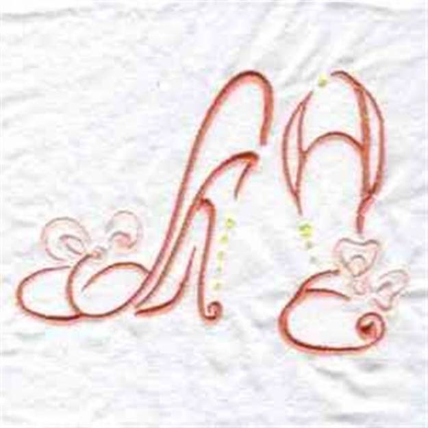 Picture of Redwork Shoes Machine Embroidery Design