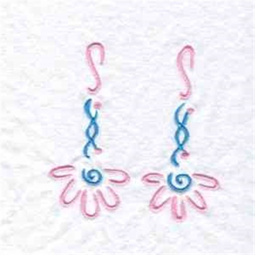 Redwork Fashion Earrings Machine Embroidery Design