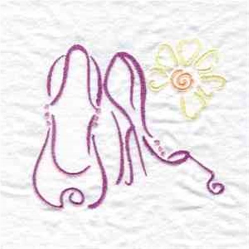 Redwork Shoes Machine Embroidery Design