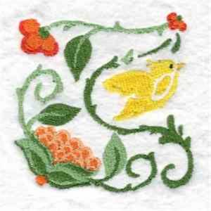 Picture of Floral Bird Machine Embroidery Design
