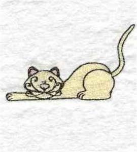 Picture of Curly Whiskers Cat Machine Embroidery Design