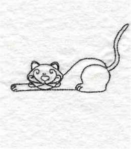 Picture of Stretching Kitty Machine Embroidery Design