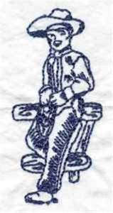 Picture of Bluework Cowboy Machine Embroidery Design