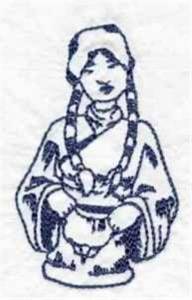 Picture of Bluework Native Woman Machine Embroidery Design
