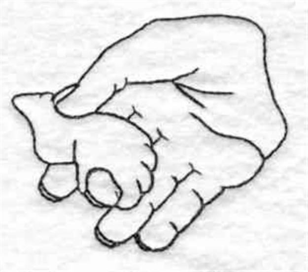 Picture of Holding Hands Outline Machine Embroidery Design