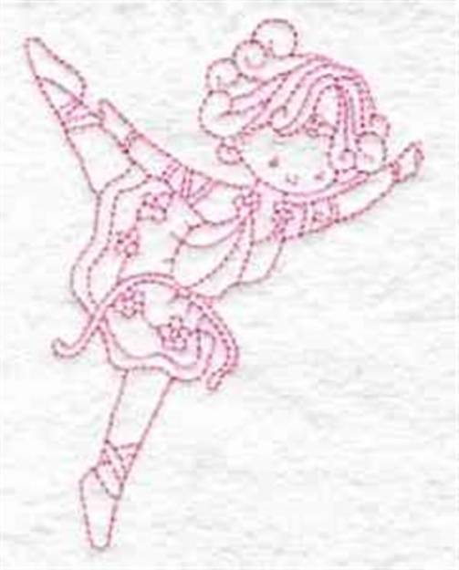 Picture of Redwork Dancing Girl Machine Embroidery Design