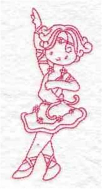 Picture of Redwork Dancing Girl Machine Embroidery Design