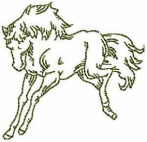 Picture of Greenwork Bucking Horse Machine Embroidery Design