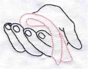 Picture of Memorial Ribbon Hand Machine Embroidery Design