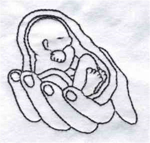 Unborn Baby Hand Machine Embroidery Design
