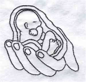 Picture of Unborn Baby Hand Machine Embroidery Design