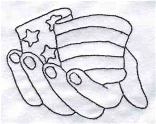 USA Flag Hand Machine Embroidery Design