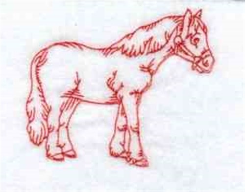 Redwork Horse Machine Embroidery Design