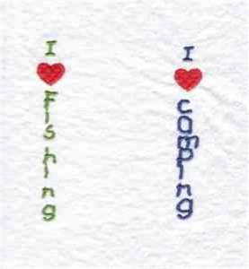 Picture of I Love Fishing/Camping Machine Embroidery Design