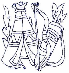 Picture of Western Bow And Arrow Machine Embroidery Design