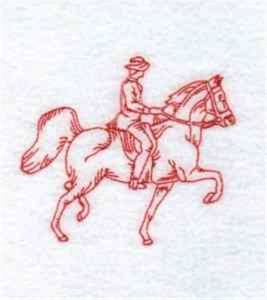 Picture of Redwork Horse Rider Machine Embroidery Design