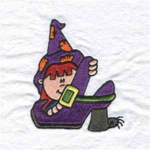 Witch Peeker Machine Embroidery Design