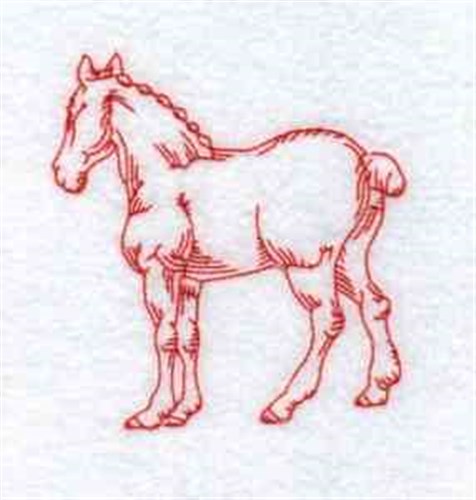 Redwork Horse Machine Embroidery Design