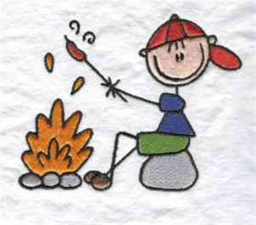 Camping Boy Machine Embroidery Design