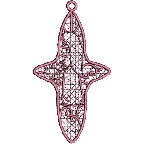 FSL Nativity Ornament Cross 3 Machine Embroidery Design