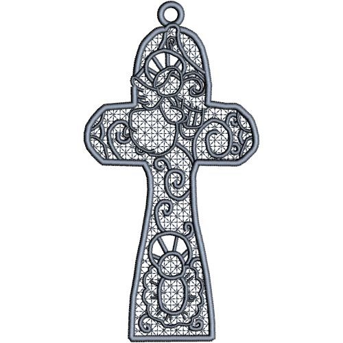 FSL Nativity Ornament Cross 9 Machine Embroidery Design