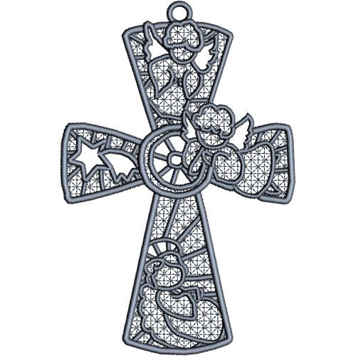 FSL Nativity Ornament Cross 6 Machine Embroidery Design