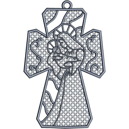 FSL Nativity Ornament Cross 10 Machine Embroidery Design