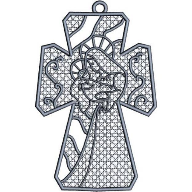 Picture of FSL Nativity Ornament Cross 10 Machine Embroidery Design