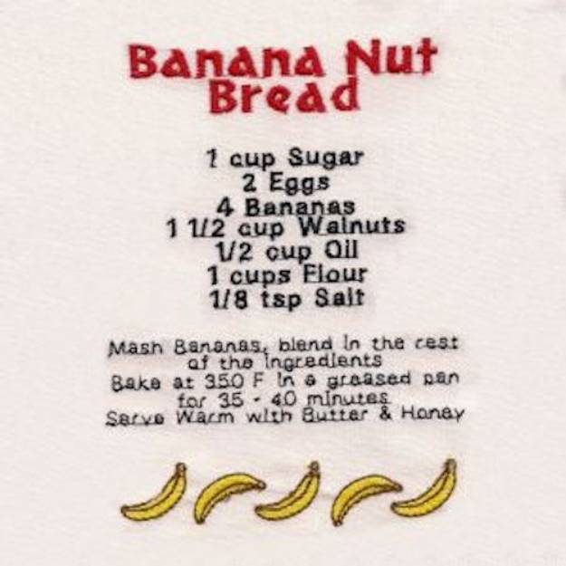 Picture of Banana Nut Bread Machine Embroidery Design
