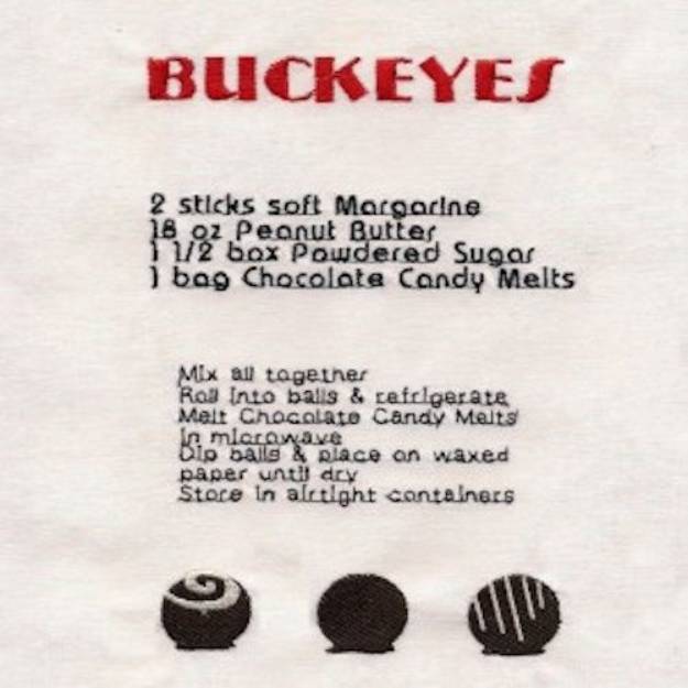 Picture of Buckeyes Bon Bons Recipe Machine Embroidery Design