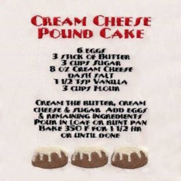 Picture of Cream Cheese Pound Cake Machine Embroidery Design