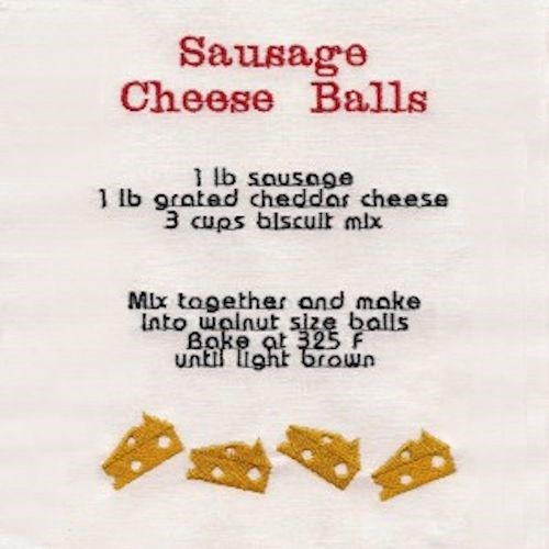 Sausage Cheese Balls Machine Embroidery Design