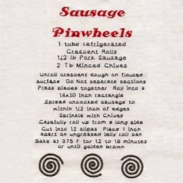 Picture of Sausage PinWheels Machine Embroidery Design