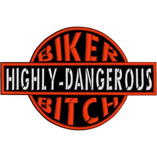 Biker Bitch Patch Machine Embroidery Design