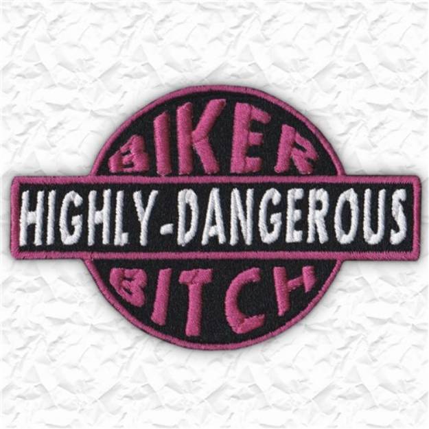 Picture of Biker Bitch Highly Dangerous Machine Embroidery Design