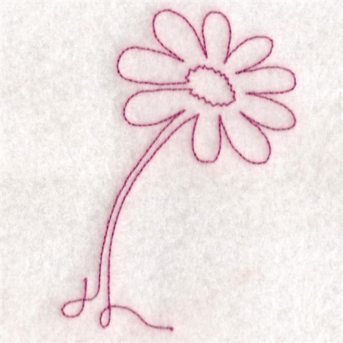 Free Motion Daisy Outline Machine Embroidery Design