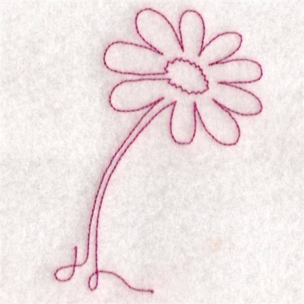 Picture of Free Motion Daisy Outline Machine Embroidery Design