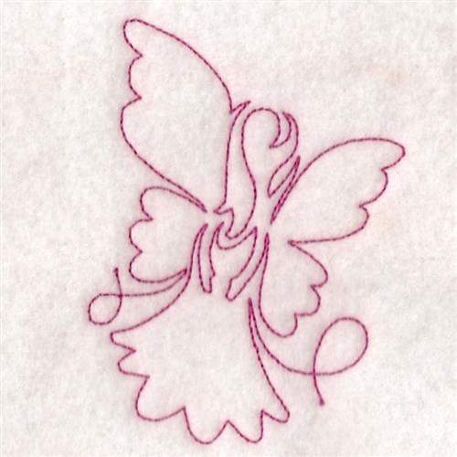 Free Motion Fairy Outline Machine Embroidery Design