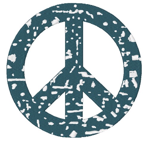 Distressed Peace Sign Machine Embroidery Design