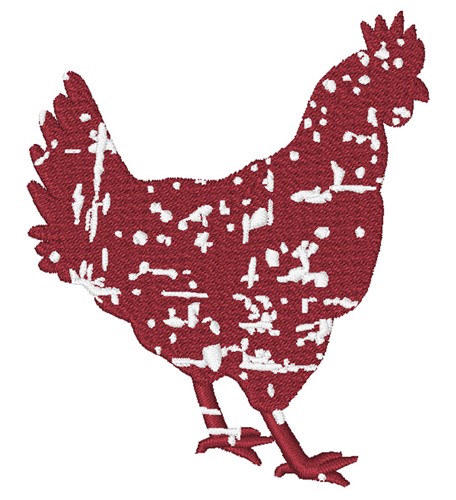 Grunge Chicken Machine Embroidery Design