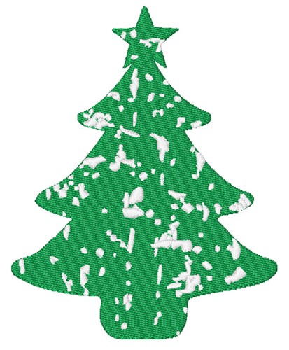 Distressed Christmas Tree Machine Embroidery Design