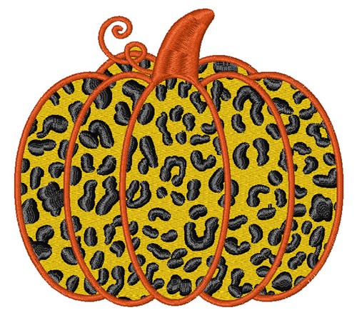 Layered Leopard Print Pumpkin Machine Embroidery Design
