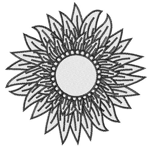 Sunflower Monogram Frame Machine Embroidery Design